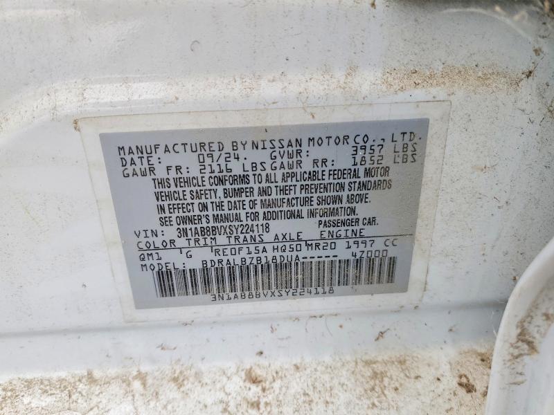 2025 Nissan Sentra მანქანა იყიდება აუქციონზე, vin: 3N1AB8BVXSY224118, აუქციონის ნომერი: 58085846