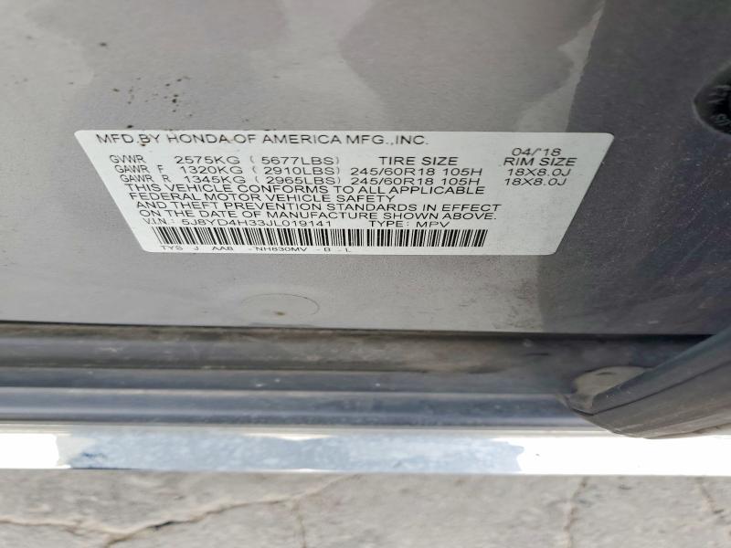 Aukcja sprzedaży 2018 Acura Mdx, vin: 5J8YD4H33JL019141, numer aukcji: 58611276