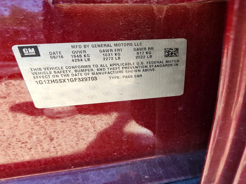 2016 Chevrolet Malibu მანქანა იყიდება აუქციონზე, vin: 1G1ZH5SX1GF329703, აუქციონის ნომერი: 55657436