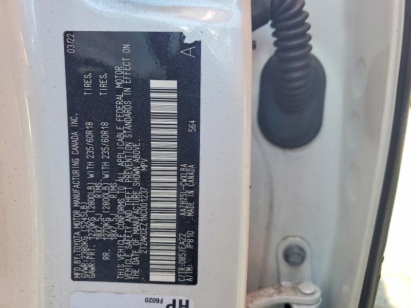 Aukcja sprzedaży 2022 Lexus Nx, vin: 2T2AKCEZ1NC001237, numer aukcji: 55310956