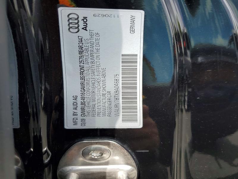 2009 Audi S5 მანქანა იყიდება აუქციონზე, vin: WAURV78TX9A046875, აუქციონის ნომერი: 58245596