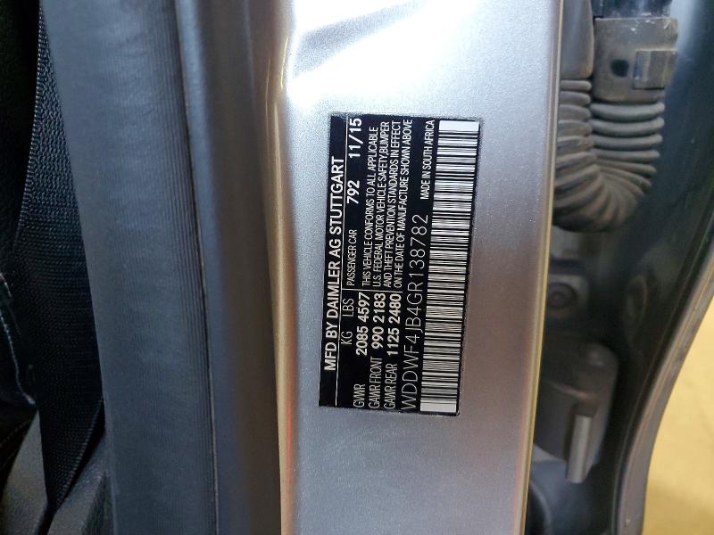 2016 Mercedes-benz C მანქანა იყიდება აუქციონზე, vin: WDDWF4JB4GR138782, აუქციონის ნომერი: 58776436