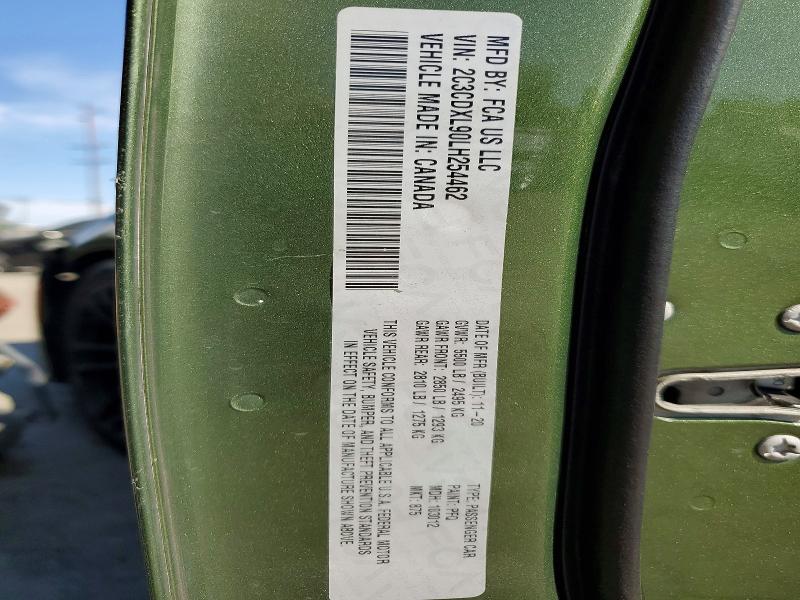 55842446 :رقم المزاد ، 2C3CDXL90LH254462 vin ، 2020 Dodge Charger مزاد بيع