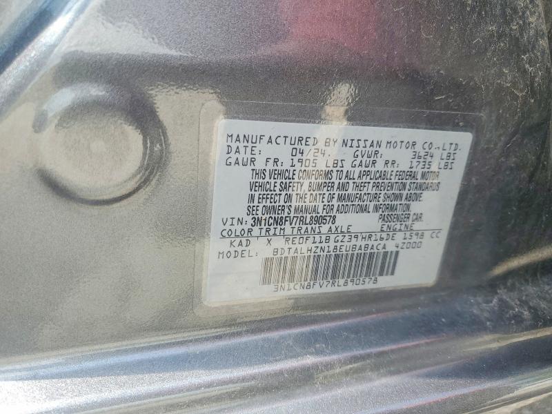 Продаж на аукціоні авто 2024 Nissan Versa, vin: 3N1CN8FV7RL890578, номер лоту: 56443316