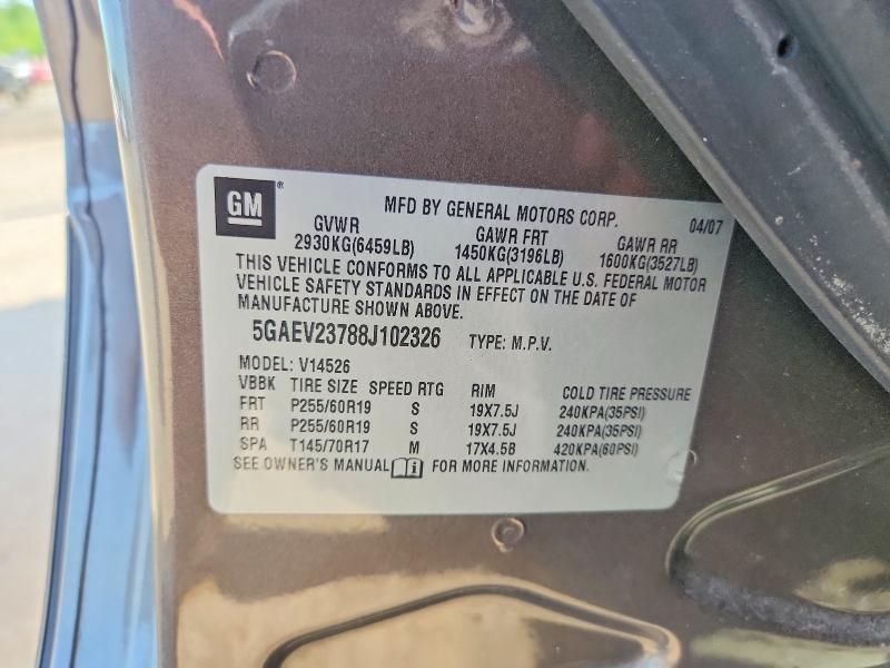 58740746 :رقم المزاد ، 5GAEV23788J102326 vin ، 2008 Buick Enclave مزاد بيع