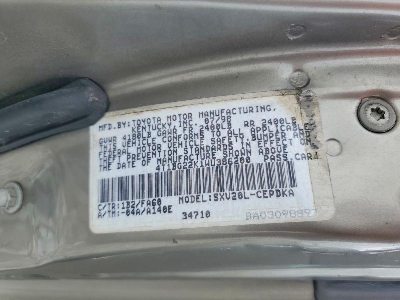 Aukcja sprzedaży 1998 Toyota Camry, vin: 4T1BG22K1WU386200, numer aukcji: 55504986