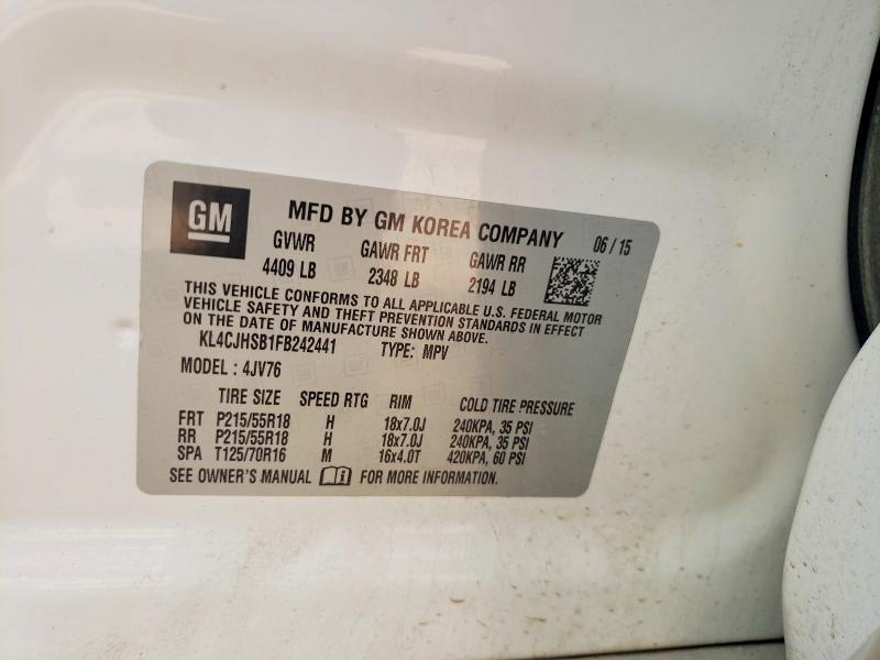 Продажа на аукционе авто 2015 Buick Encore, vin: KL4CJHSB1FB242441, номер лота: 56411826