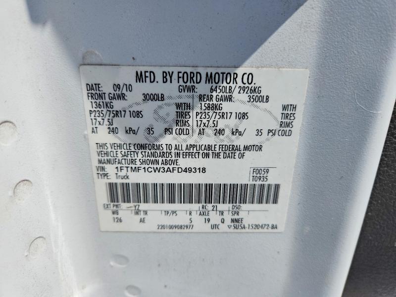Продажа на аукционе авто 2010 Ford F-150, vin: 1FTMF1CW3AFD49318, номер лота: 54562806