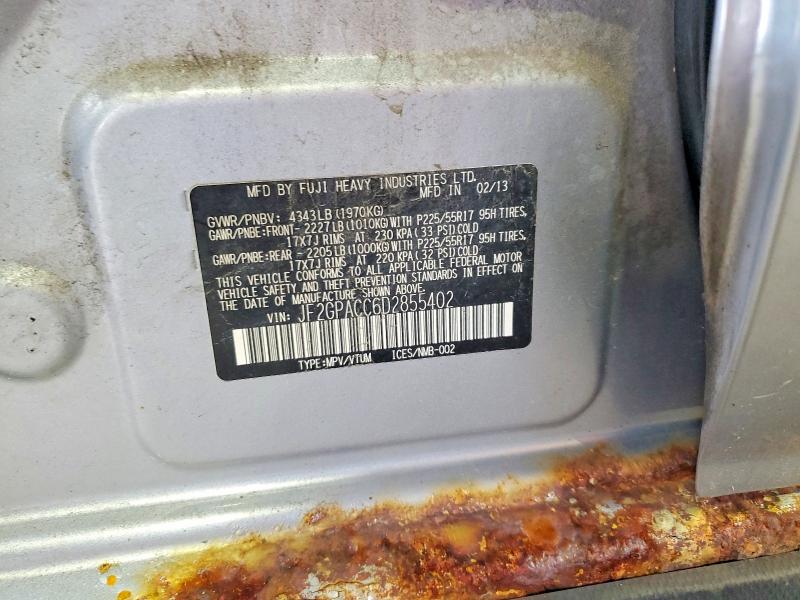 2013 Subaru Xv Crosstrek მანქანა იყიდება აუქციონზე, vin: JF2GPACC6D2855402, აუქციონის ნომერი: 57160936
