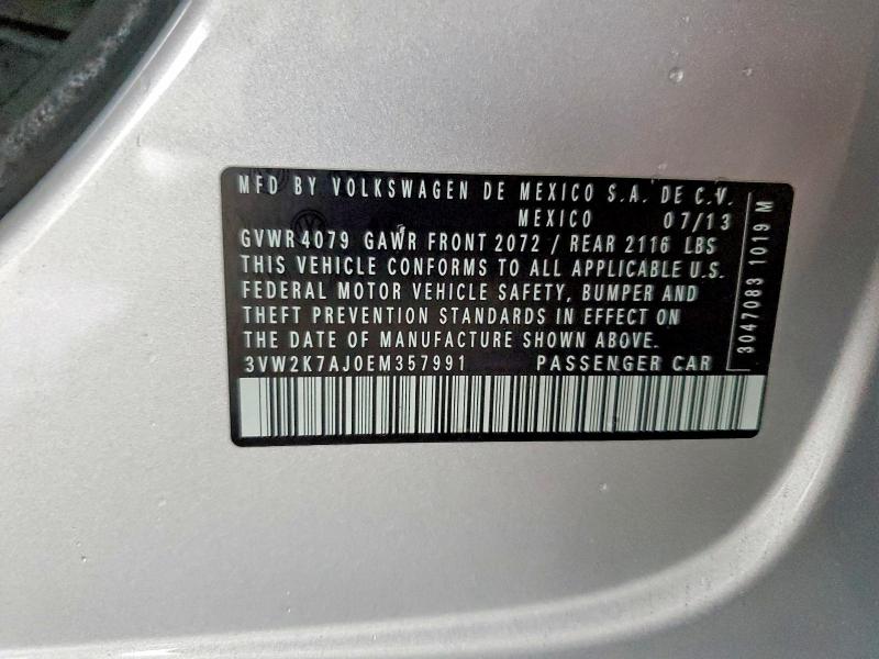 Продажа на аукционе авто 2014 Volkswagen Jetta, vin: 3VW2K7AJ0EM357991, номер лота: 54540436
