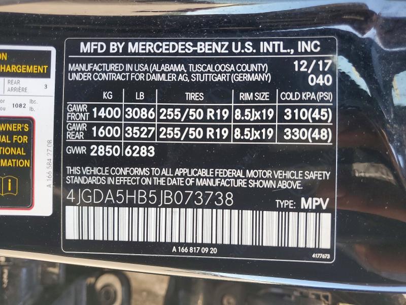 Продаж на аукціоні авто 2018 Mercedes-benz Gle, vin: 4JGDA5HB5JB073738, номер лоту: 56330886