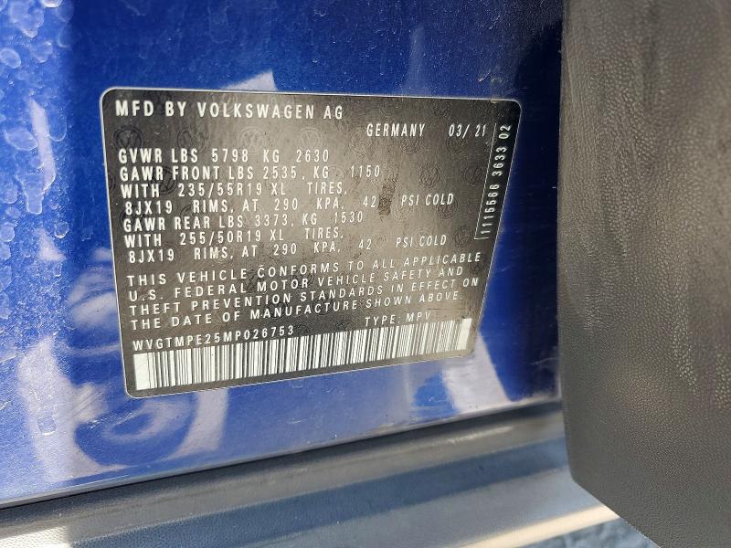 Aukcja sprzedaży 2021 Volkswagen Id.4, vin: WVGTMPE25MP026753, numer aukcji: 57931336