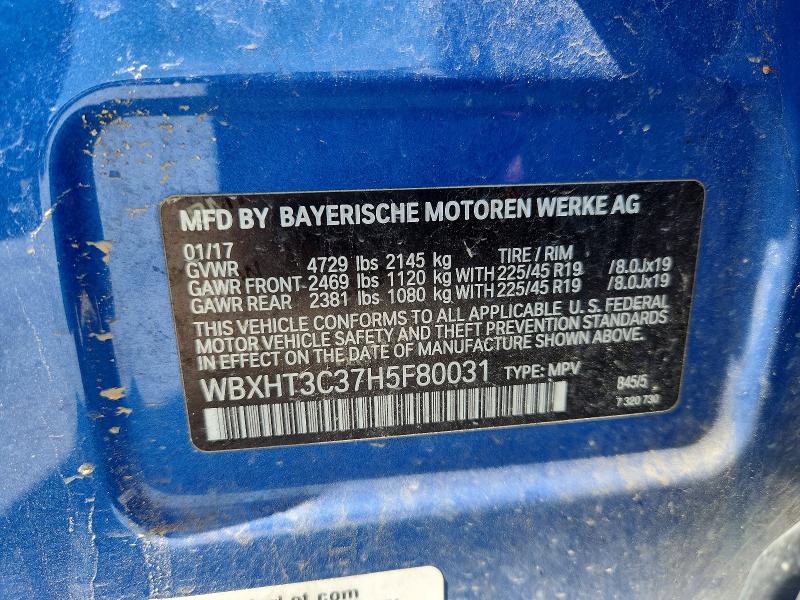 56148176 :رقم المزاد ، WBXHT3C37H5F80031 vin ، 2017 Bmw X1 مزاد بيع