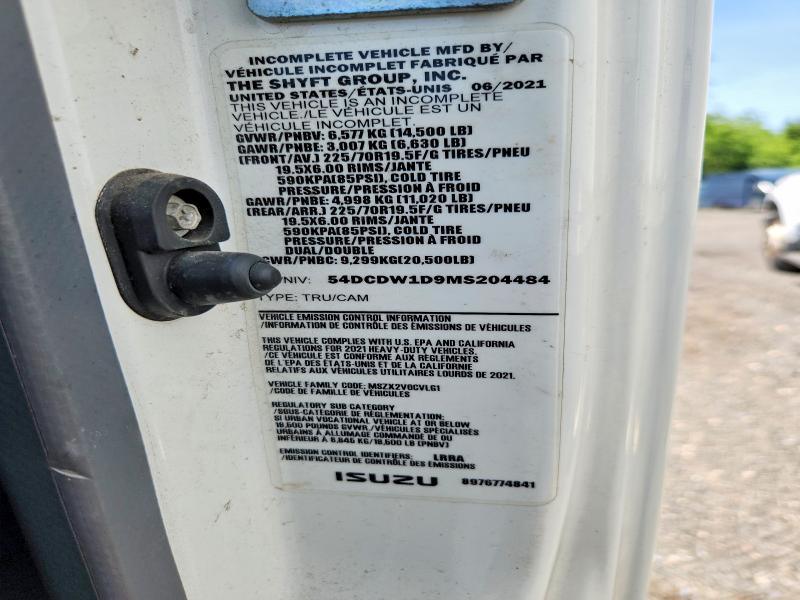 Aukcja sprzedaży 2021 Chevrolet 4500, vin: 54DCDW1D9MS204484, numer aukcji: 55865806