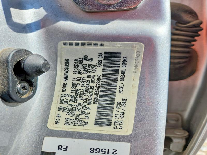 Aukcja sprzedaży 2010 Toyota Corolla, vin: 1NXBU4EE8AZ223840, numer aukcji: 59198136