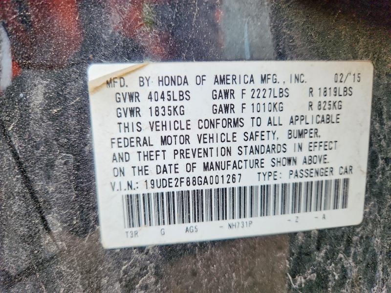 Auction sale of the 2016 Acura Ilx, vin: 19UDE2F88GA001267, lot number: 57158606