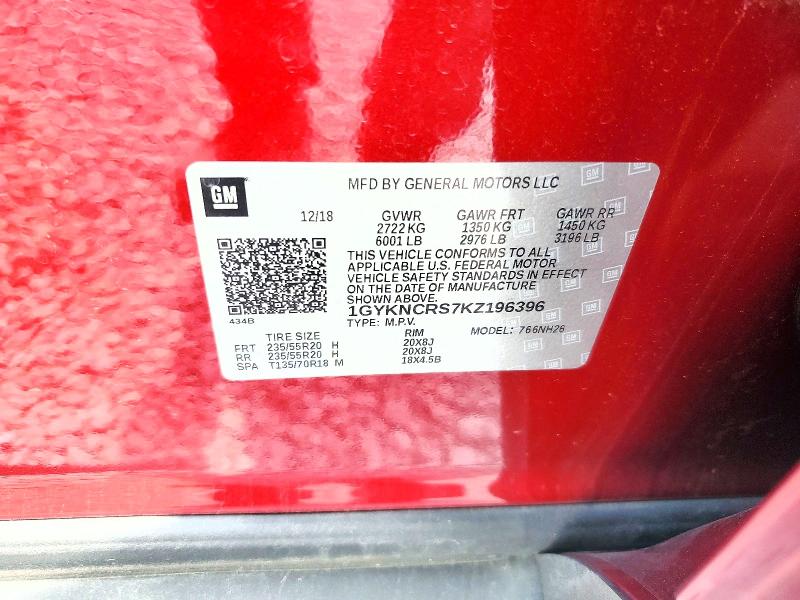 Aukcja sprzedaży 2019 Cadillac Xt5, vin: 1GYKNCRS7KZ196396, numer aukcji: 53108306