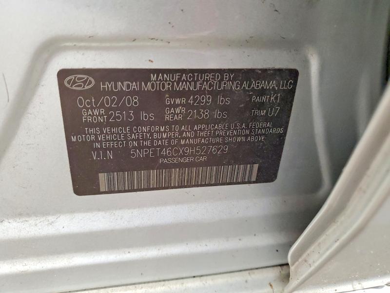 58276566 :رقم المزاد ، 5NPET46CX9H527629 vin ، 2009 Hyundai Sonata مزاد بيع