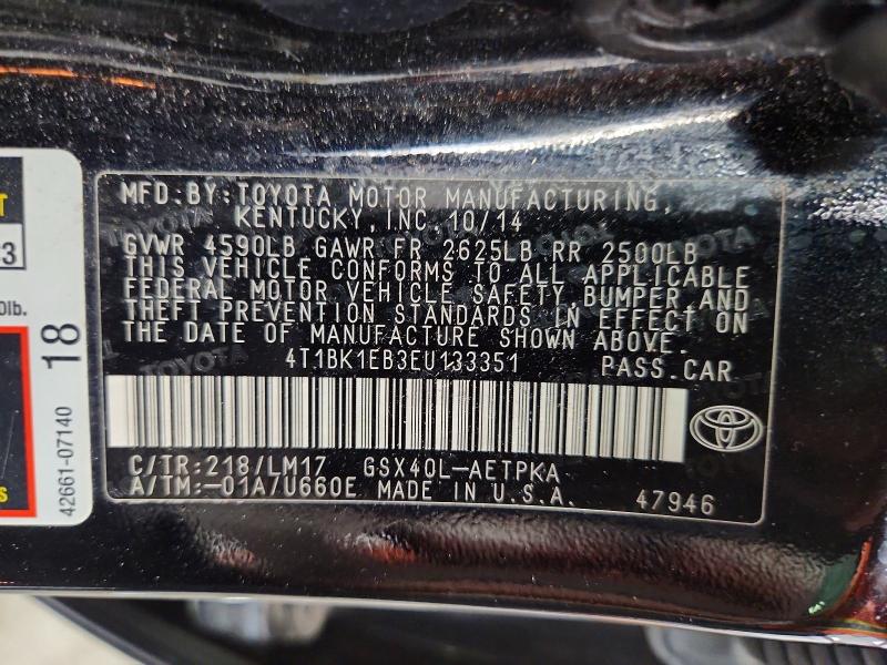 2014 Toyota Avalon მანქანა იყიდება აუქციონზე, vin: 4T1BK1EB3EU133351, აუქციონის ნომერი: 56847346
