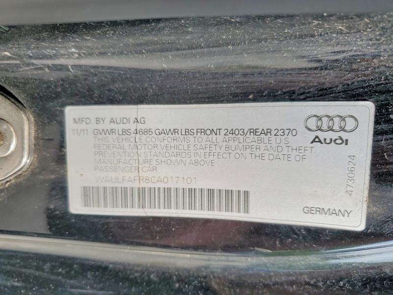 Aukcja sprzedaży 2012 Audi A5, vin: WAULFAFR8CA017101, numer aukcji: 56875546