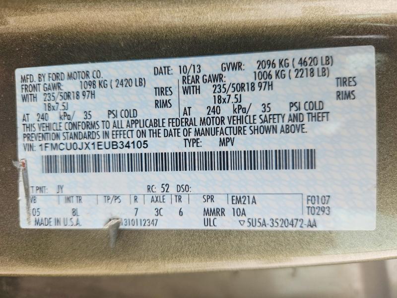 Aukcja sprzedaży 2014 Ford Escape, vin: 1FMCU0JX1EUB34105, numer aukcji: 56580936