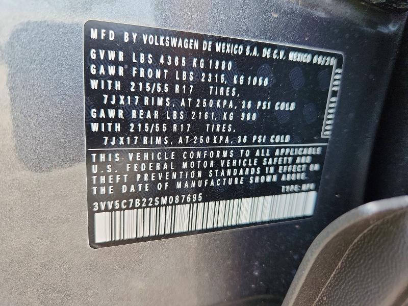 56116506 :رقم المزاد ، 3VV5C7B22SM087695 vin ، 2025 Volkswagen Taos مزاد بيع