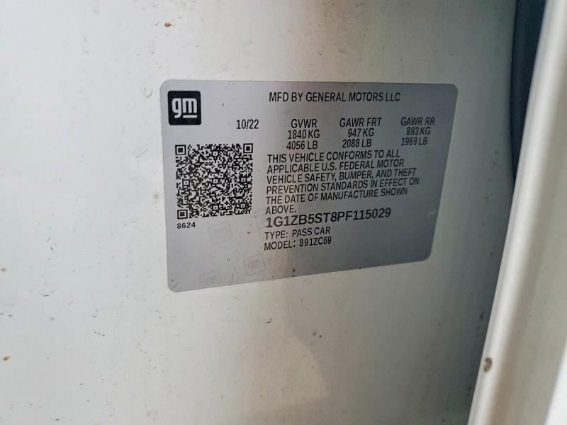 57727266 :رقم المزاد ، 1G1ZB5ST8PF115029 vin ، 2023 Chevrolet Malibu مزاد بيع