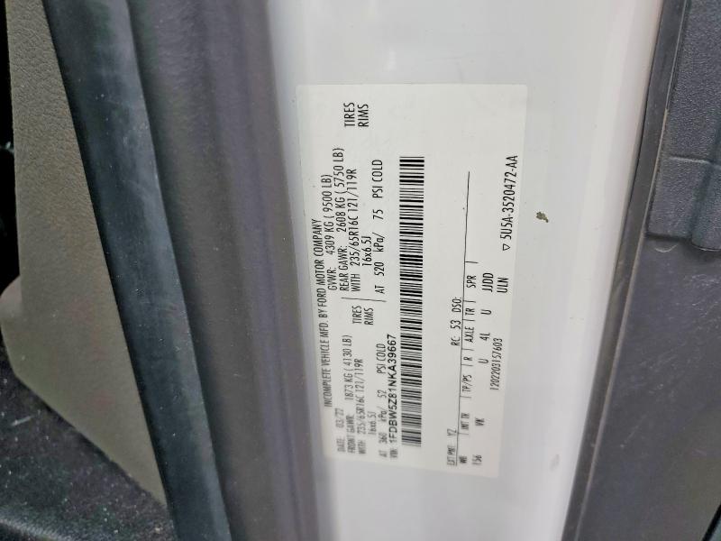 2022 Ford Transit მანქანა იყიდება აუქციონზე, vin: 1FDBW5Z81NKA39667, აუქციონის ნომერი: 55902276