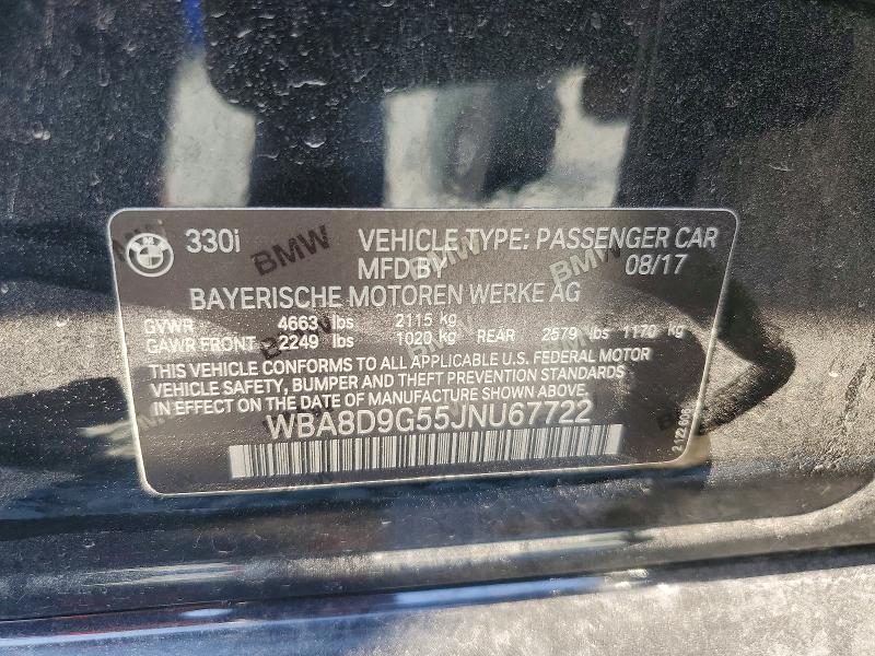 Продажа на аукционе авто 2018 Bmw 330, vin: WBA8D9G55JNU67722, номер лота: 59144996