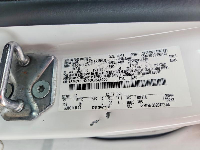 Aukcja sprzedaży 2013 Ford Escape, vin: 1FMCU9HX4DUB48900, numer aukcji: 58098506
