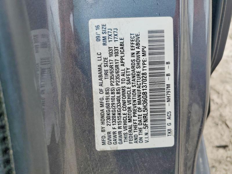 2018 Honda Odyssey მანქანა იყიდება აუქციონზე, vin: 5FNRL5H36GB137028, აუქციონის ნომერი: 55561086