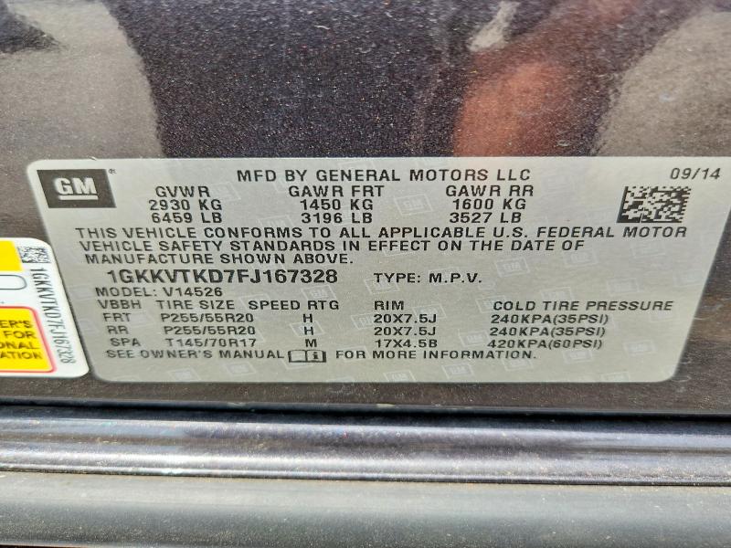 Продаж на аукціоні авто 2015 Gmc Acadia, vin: 1GKKVTKD7FJ167328, номер лоту: 56824526