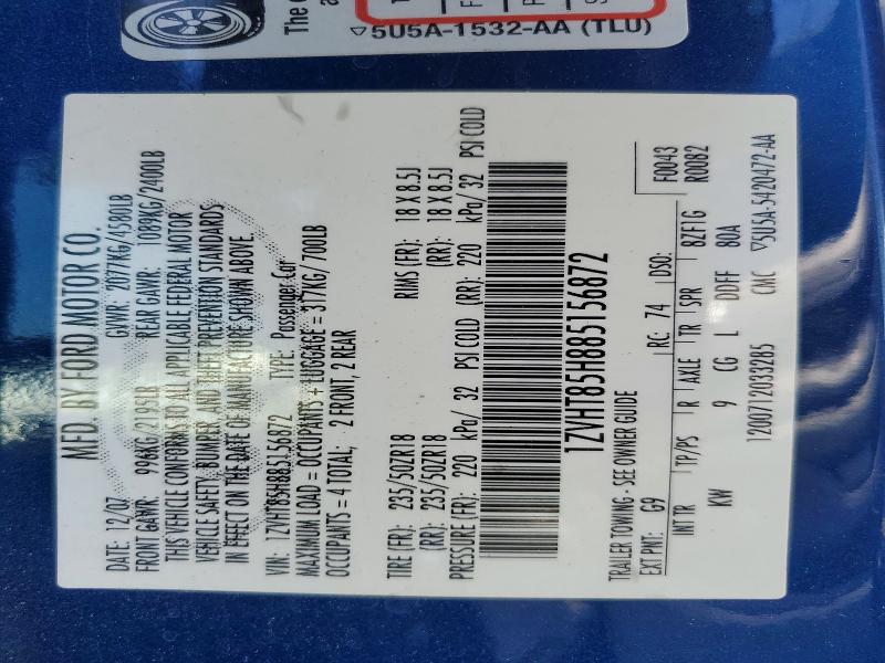 Aukcja sprzedaży 2008 Ford Mustang, vin: 1ZVHT85H885156872, numer aukcji: 57050286