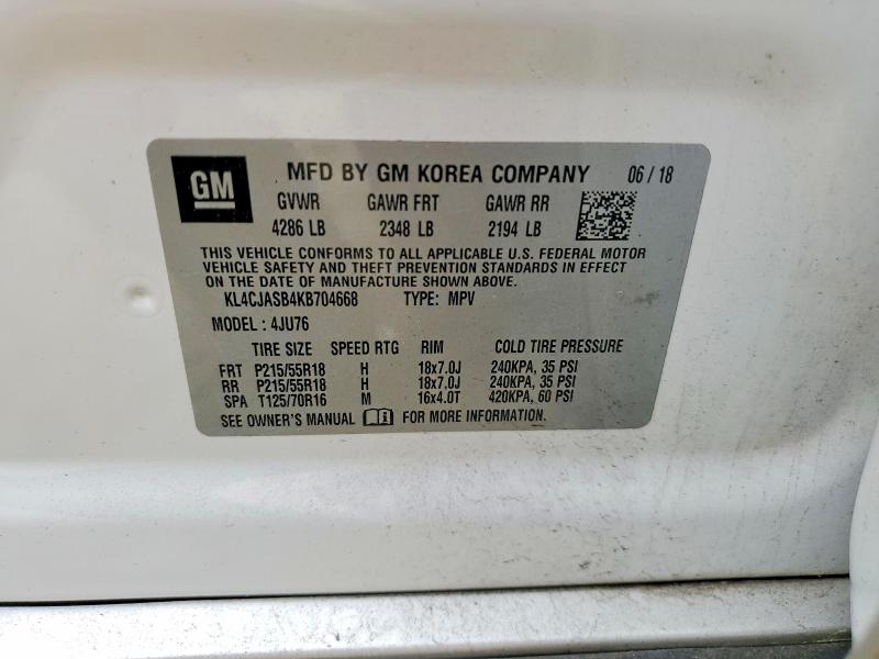 Продажа на аукционе авто 2019 Buick Encore, vin: KL4CJASB4KB704668, номер лота: 59105246