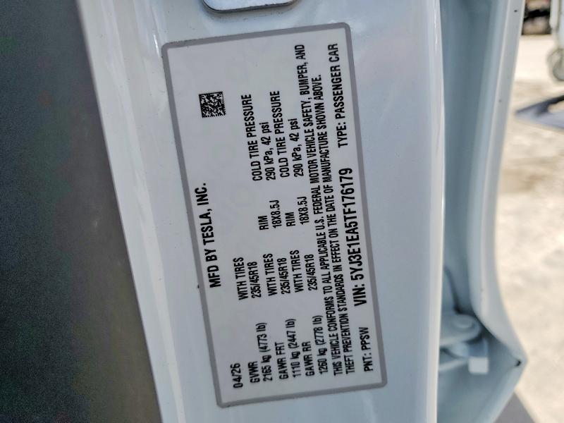 Aukcja sprzedaży 2026 Tesla Model 3, vin: 5YJ3E1EA5TF176179, numer aukcji: 55750526