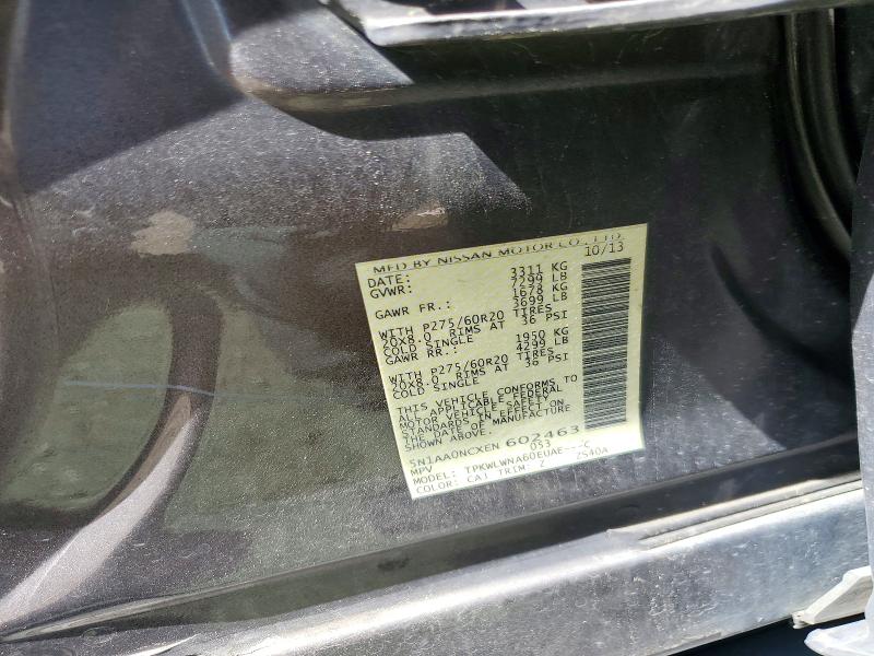 2014 Nissan Armada მანქანა იყიდება აუქციონზე, vin: 5N1AA0NCXEN602463, აუქციონის ნომერი: 56070966