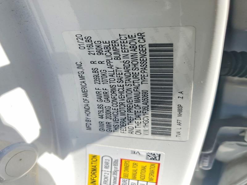 Продажа на аукционе авто 2020 Honda Accord, vin: 1HGCV1F35LA050690, номер лота: 54901486