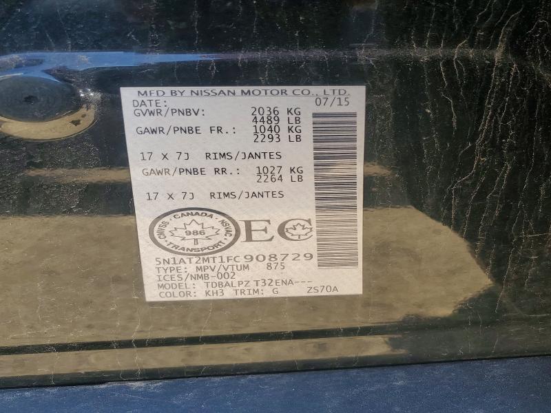 Aukcja sprzedaży 2015 Nissan Rogue, vin: 5N1AT2MT1FC908729, numer aukcji: 54976316