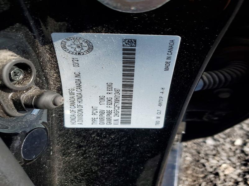 Aukcja sprzedaży 2021 Honda Civic, vin: 2HGFC2F7XMH012497, numer aukcji: 55841356