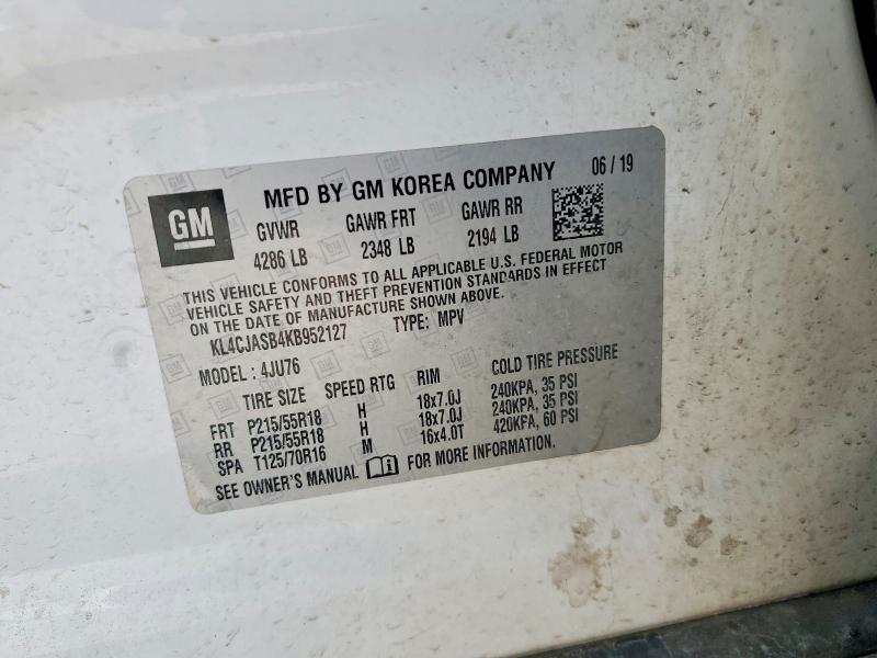 Продажа на аукционе авто 2019 Buick Encore, vin: KL4CJASB4KB952127, номер лота: 53666406