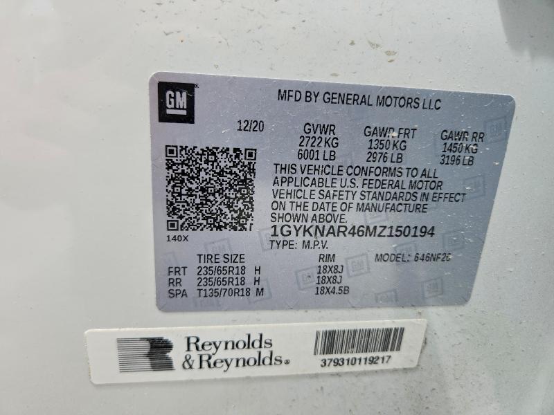 Aukcja sprzedaży 2021 Cadillac Xt5, vin: 1GYKNAR46MZ150194, numer aukcji: 54353446