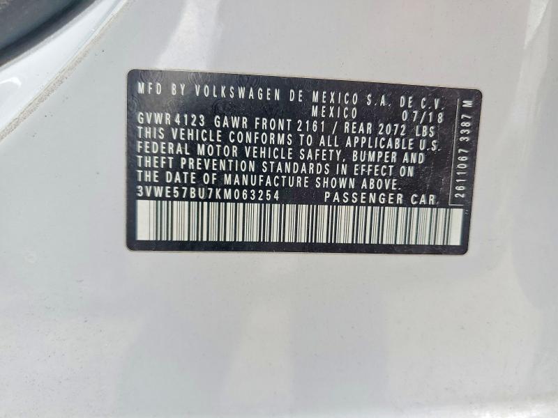 Продажа на аукционе авто 2019 Volkswagen Jetta, vin: 3VWE57BU7KM063254, номер лота: 55675776
