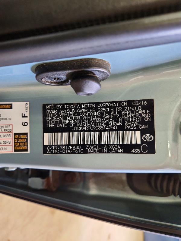 2016 Toyota Prius მანქანა იყიდება აუქციონზე, vin: JTDKARFU9G3514250, აუქციონის ნომერი: 57486876