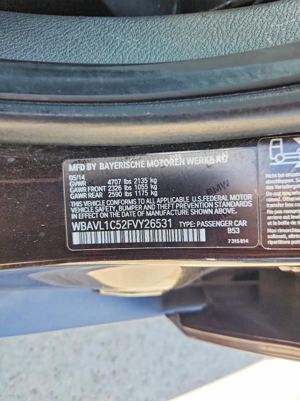 Aukcja sprzedaży 2015 Bmw X1, vin: WBAVL1C52FVY26531, numer aukcji: 58840406
