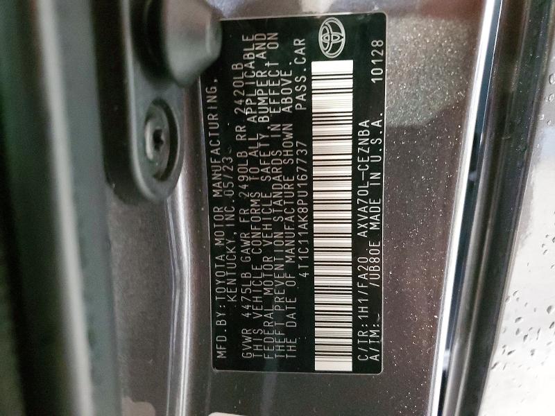58848156 :رقم المزاد ، 4T1C11AK8PU167737 vin ، 2023 Toyota Camry مزاد بيع