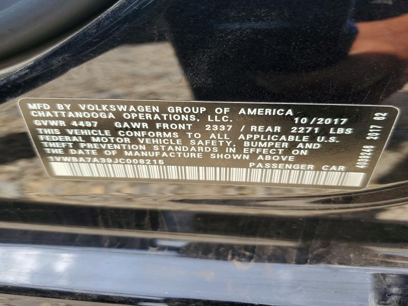 Продаж на аукціоні авто 2018 Volkswagen Passat, vin: 1VWBA7A39JC008215, номер лоту: 58548046