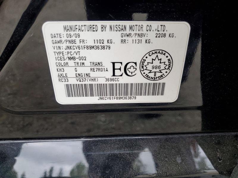 Aukcja sprzedaży 2009 Infiniti G37 Sedan, vin: JNKCV61F89M363879, numer aukcji: 57571416