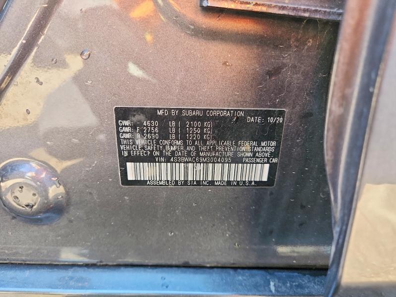 Aukcja sprzedaży 2021 Subaru Legacy, vin: 4S3BWAC69M3004095, numer aukcji: 57144186