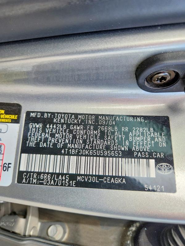 Продаж на аукціоні авто 2005 Toyota Camry, vin: 4T1BF30K65U595653, номер лоту: 56351256