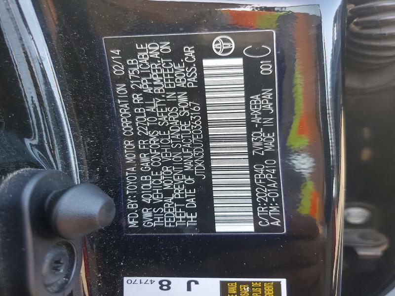 Продаж на аукціоні авто 2014 Toyota Prius, vin: JTDKN3DU7E0363167, номер лоту: 57247966